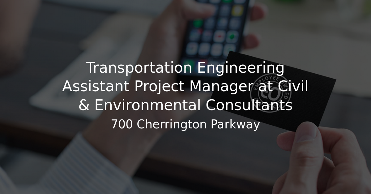 Transportation Engineering Assistant Project Manager at Civil ...